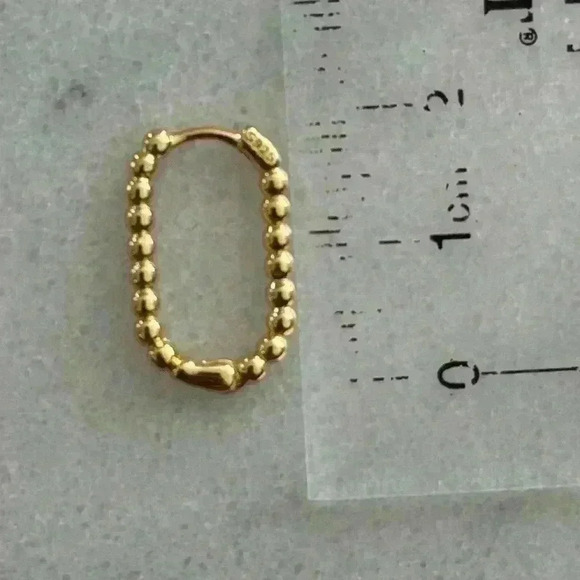 Gold Beaded Oval Hoop Earrings
Brand New - Picture 3 of 3